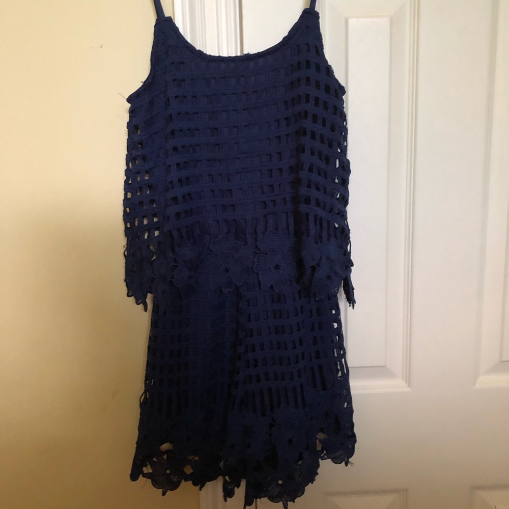 Navy lace romper